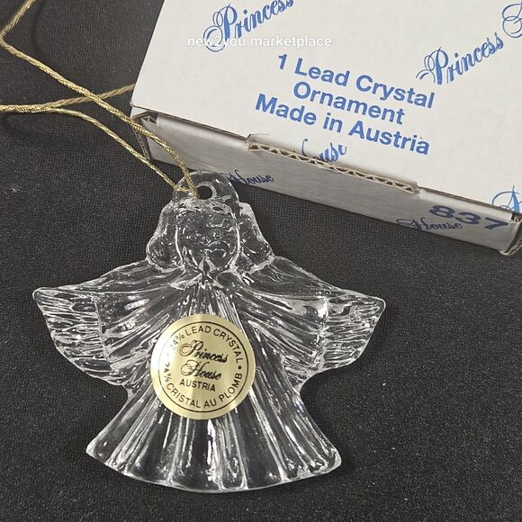 Princess Other - Princess House Lead Crystal Angel Christmas Ornament in Box #837 VINTAGE